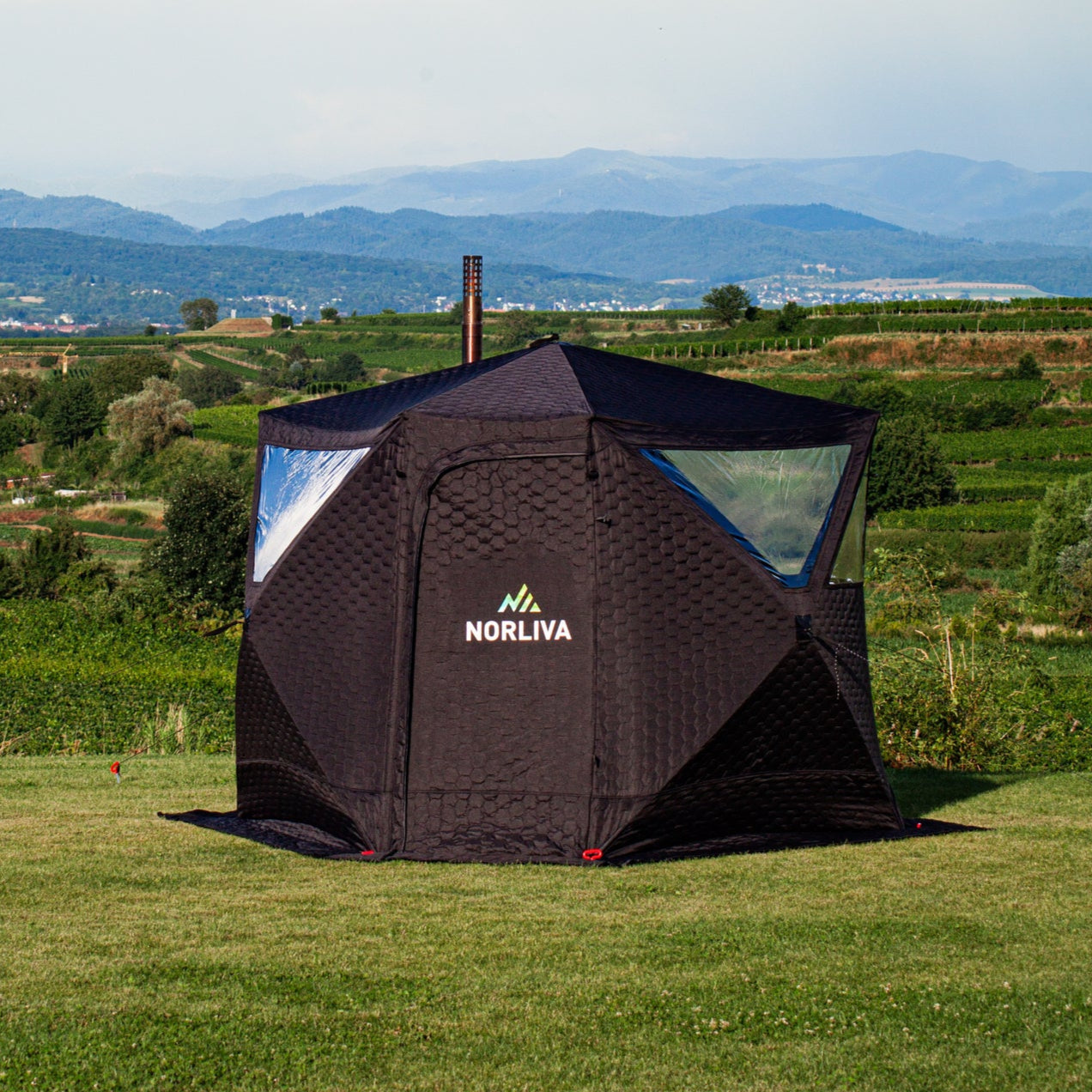 Ensemble : Tente de sauna Dalen 3.0 + poêle + accessoires de sauna