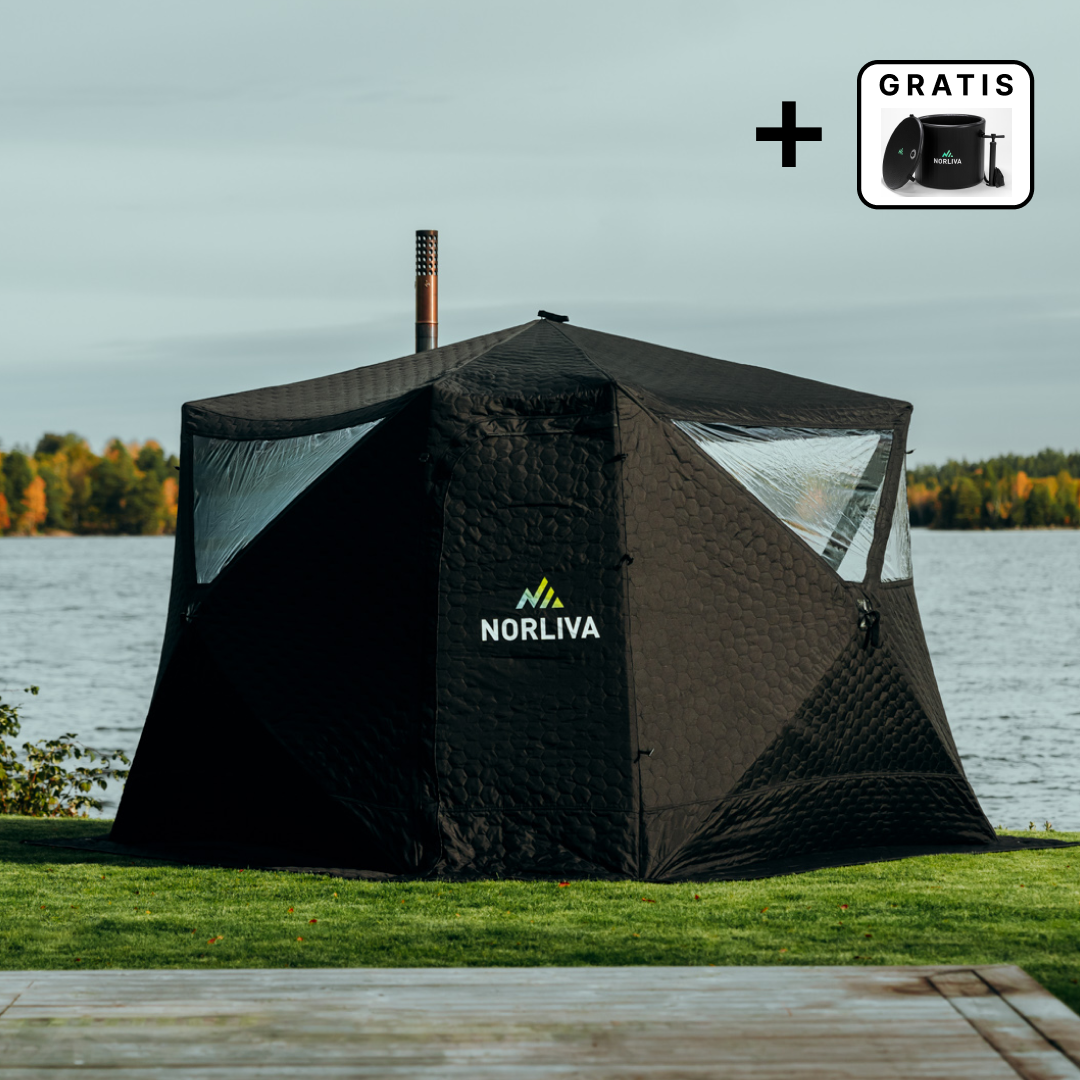 Tente sauna mobile Fjorden avec poêle de sauna