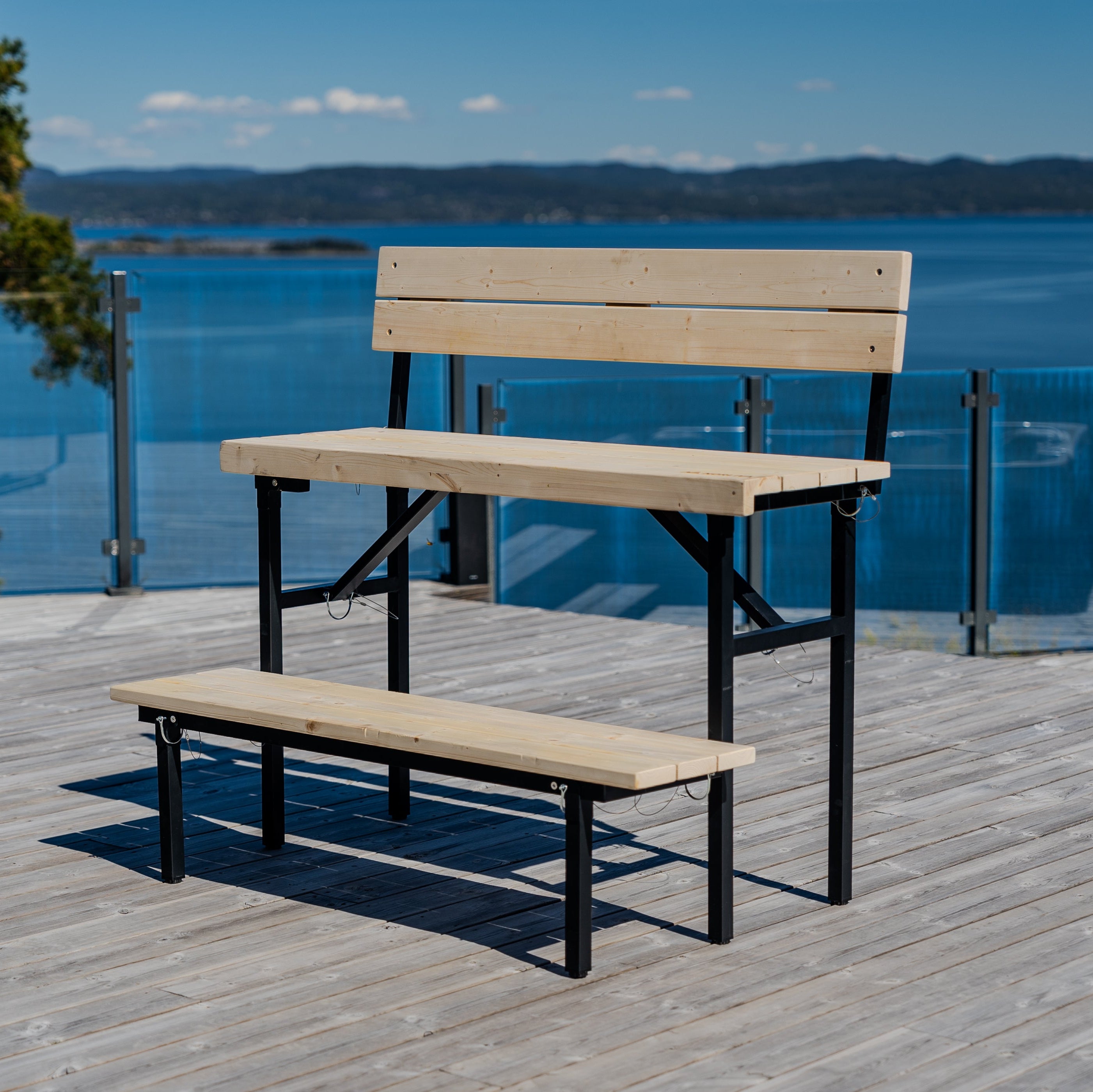Banc de sauna à deux niveaux, pliable