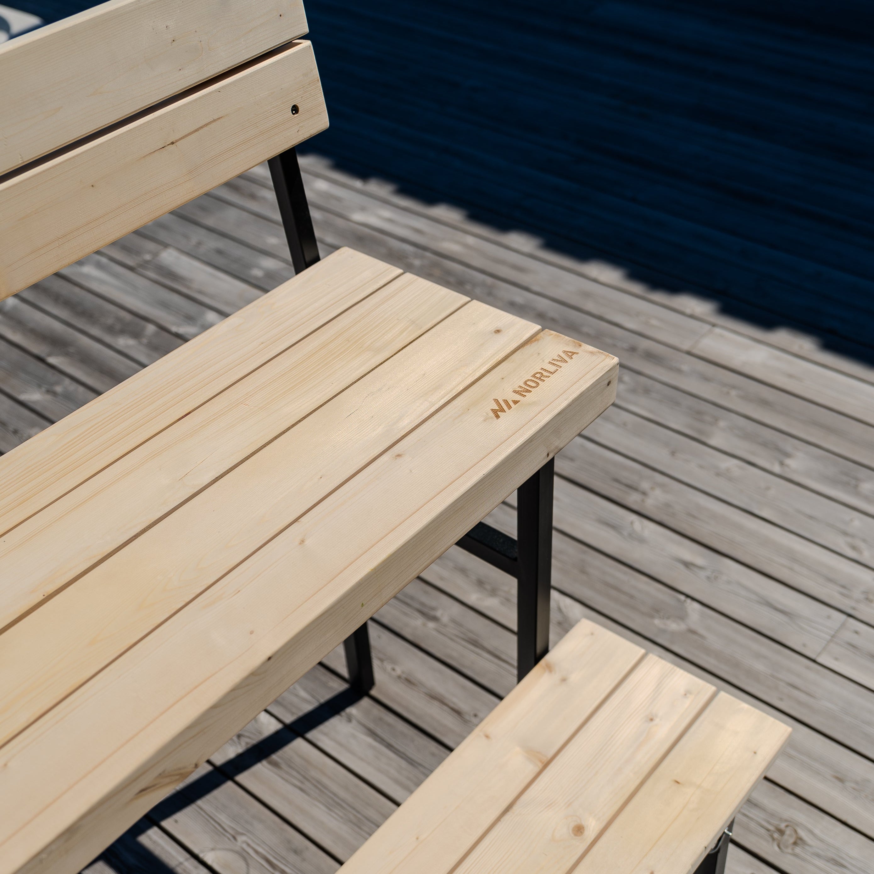 Banc de sauna à deux niveaux, pliable