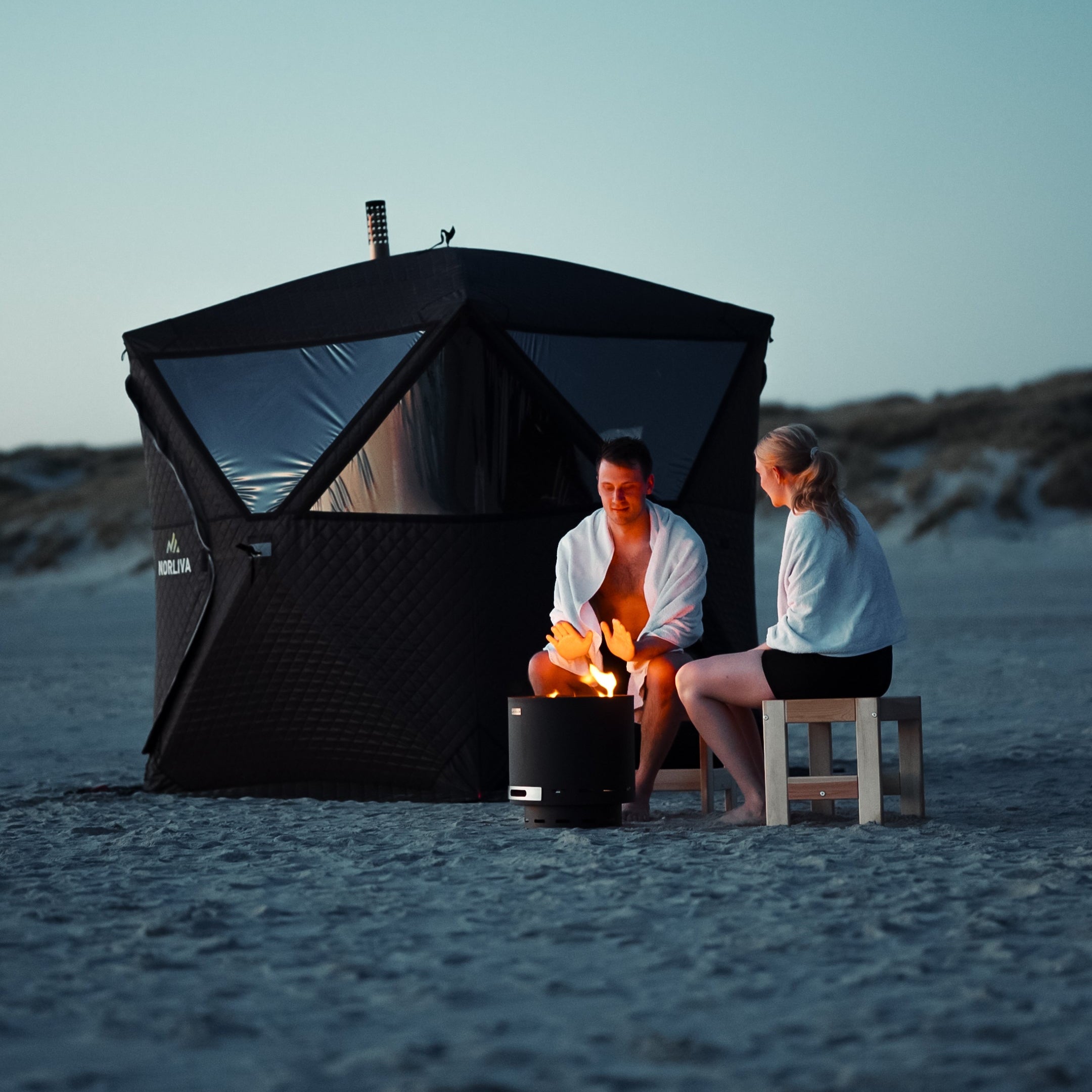 Ensemble : Tente sauna Isen + Poêle + Accessoires sauna