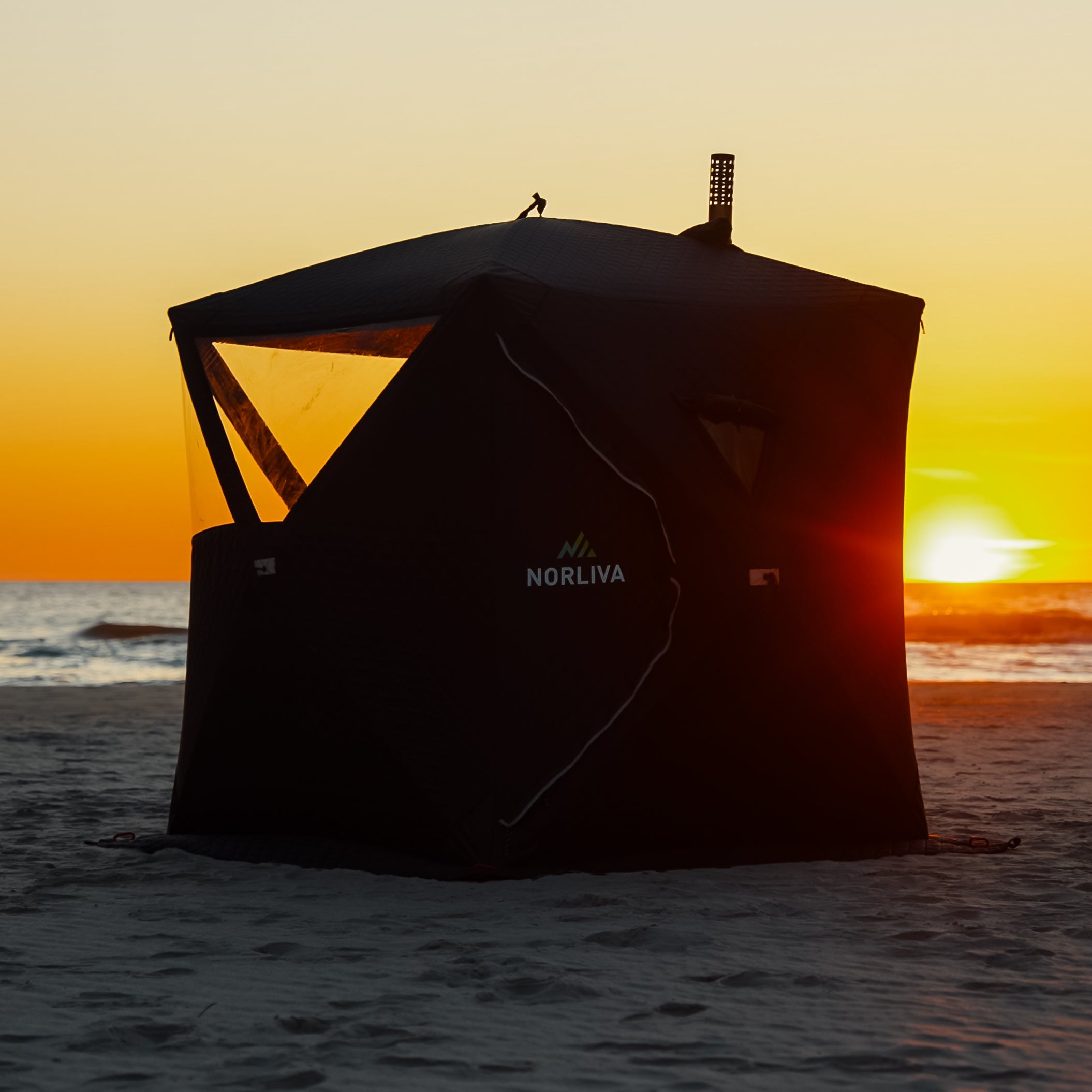 Coffret : Tente de sauna Isen 2.0 + Poêle de sauna + Accessoires de sauna + Protection contre la pluie + Bancs de sauna + Tonne à glace