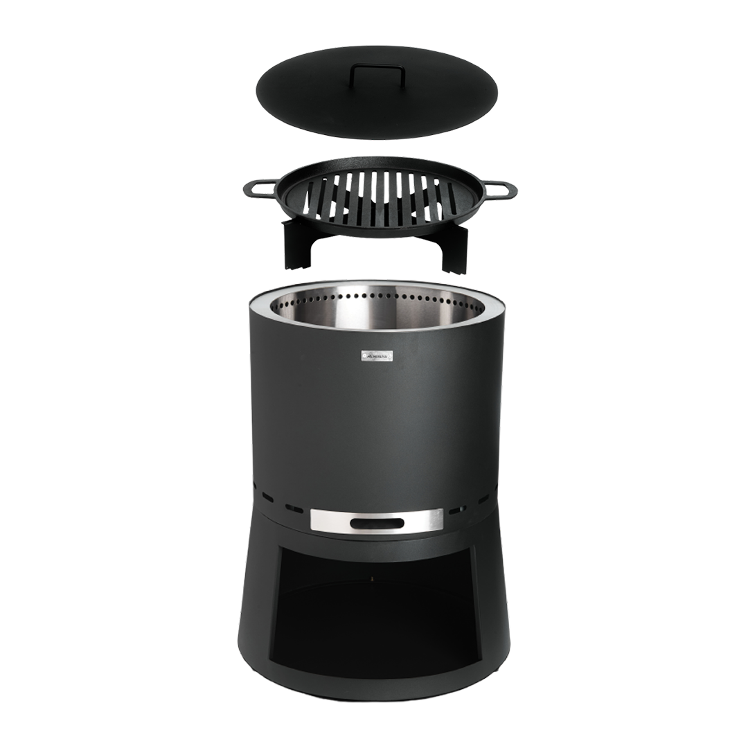 Set : Skara Pluss + couvercle + grille en fonte