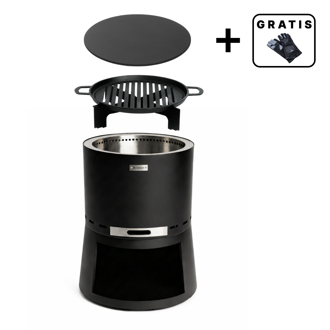 Set : Skara Pluss + couvercle + grille en fonte