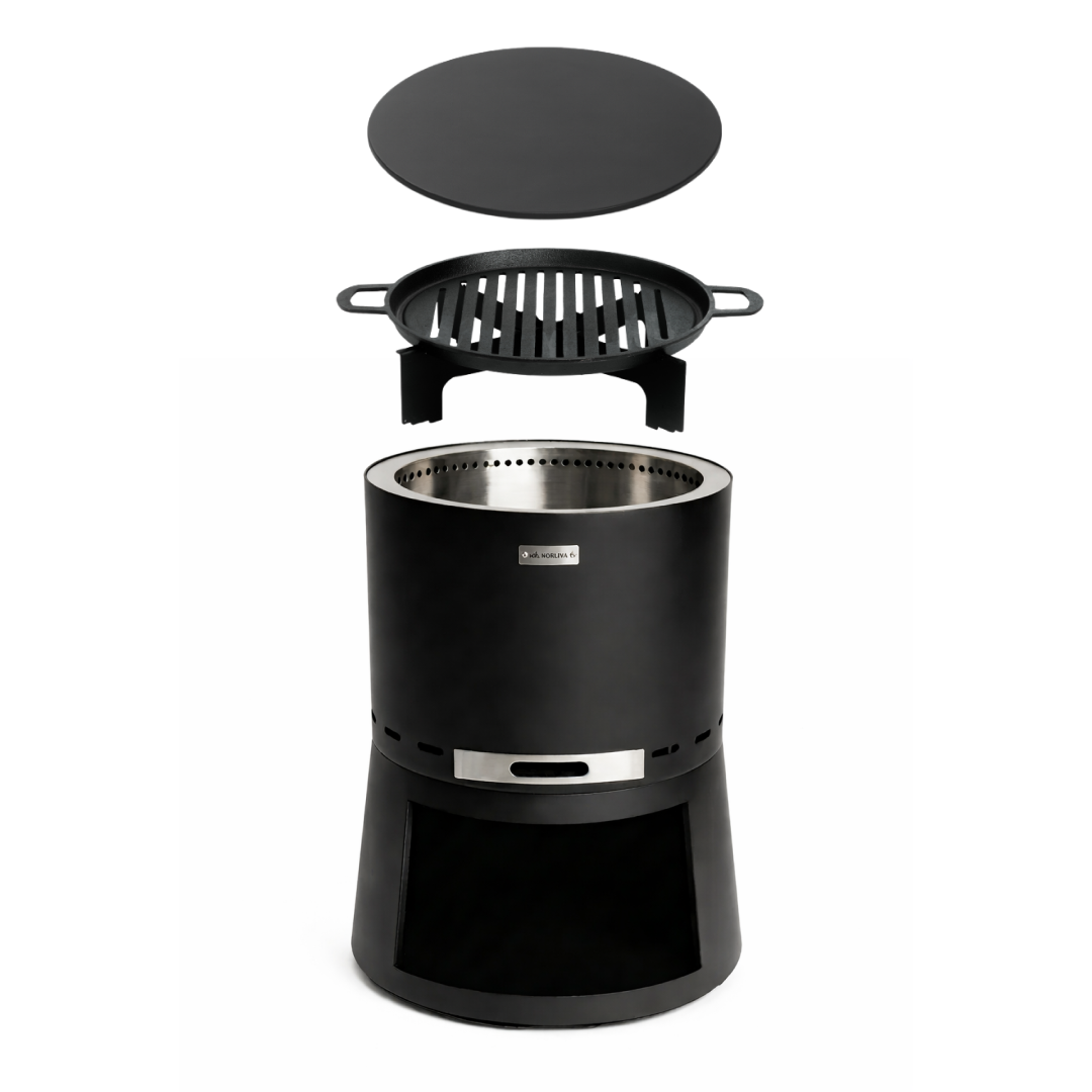 Set : Skara Pluss + couvercle + grille en fonte