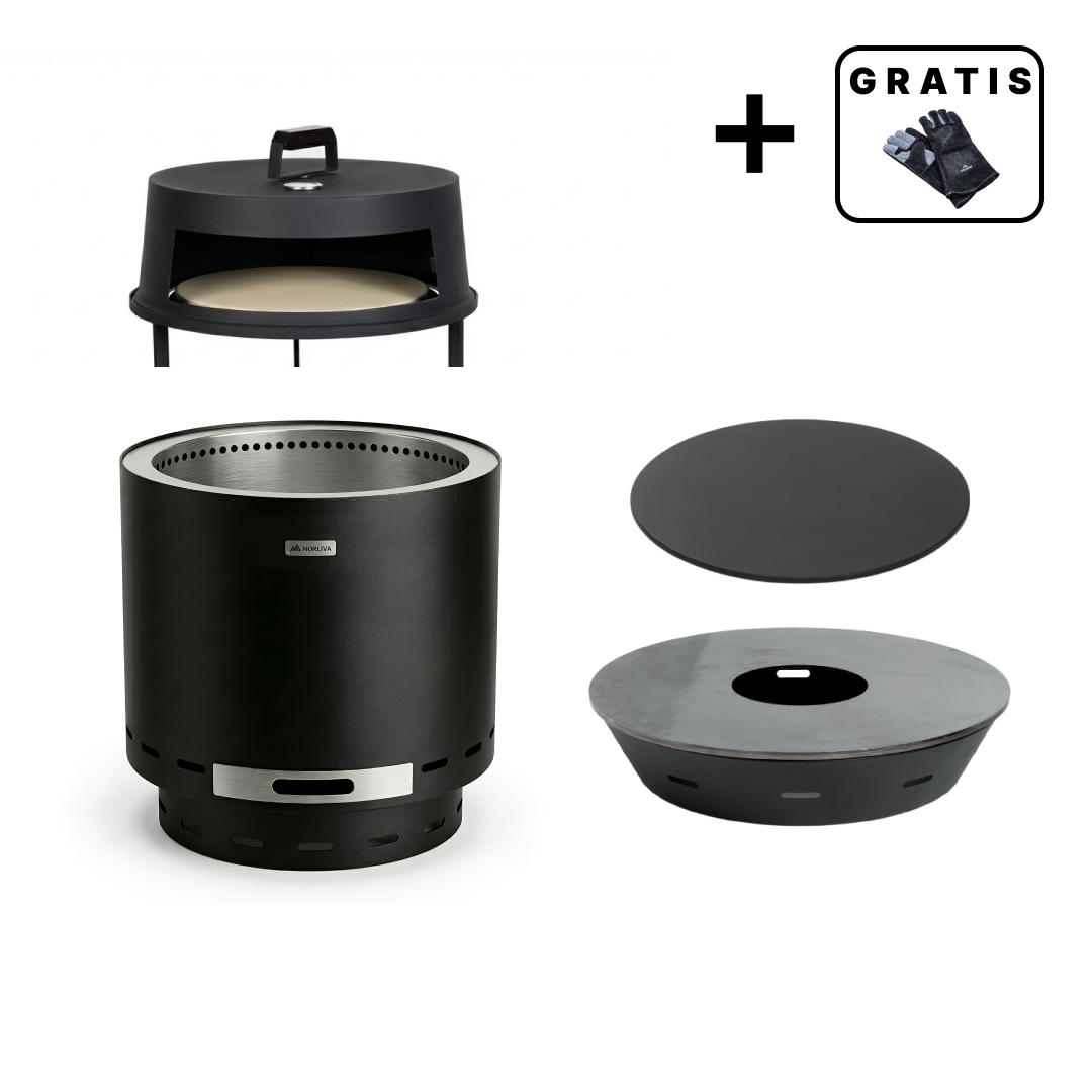 Ensemble : Skara + Couvercle + Grill à plaques chauffantes + Accessoire four à pizza