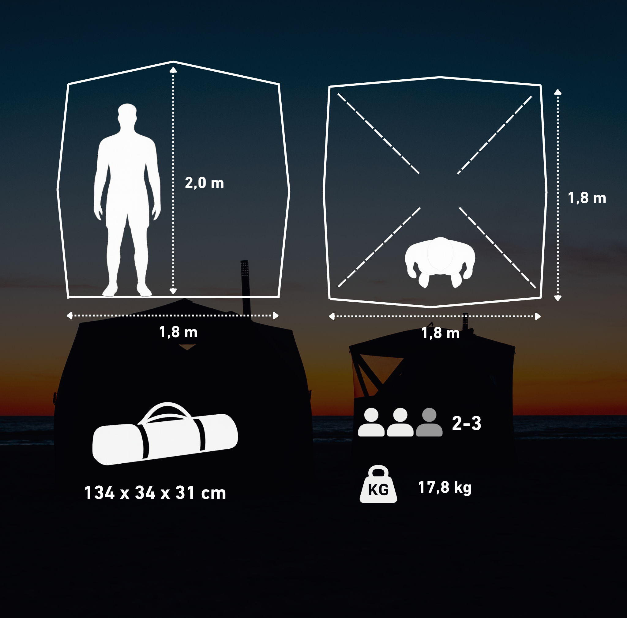 Tente sauna mobile Isen avec poêle à sauna