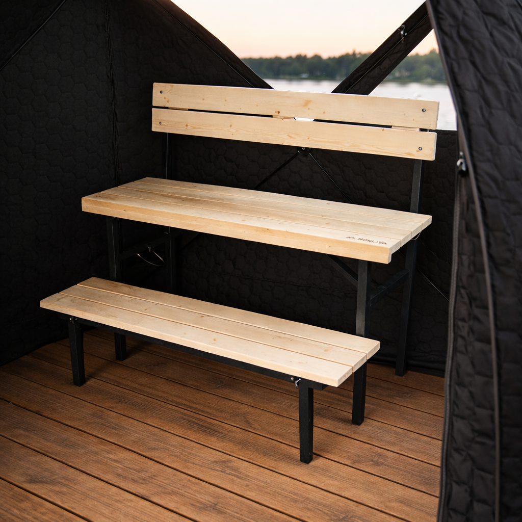 Set: Tente de sauna Dalen 3.0 + poêle + accessoires de sauna + housse de protection contre la pluie + banc à deux niveaux