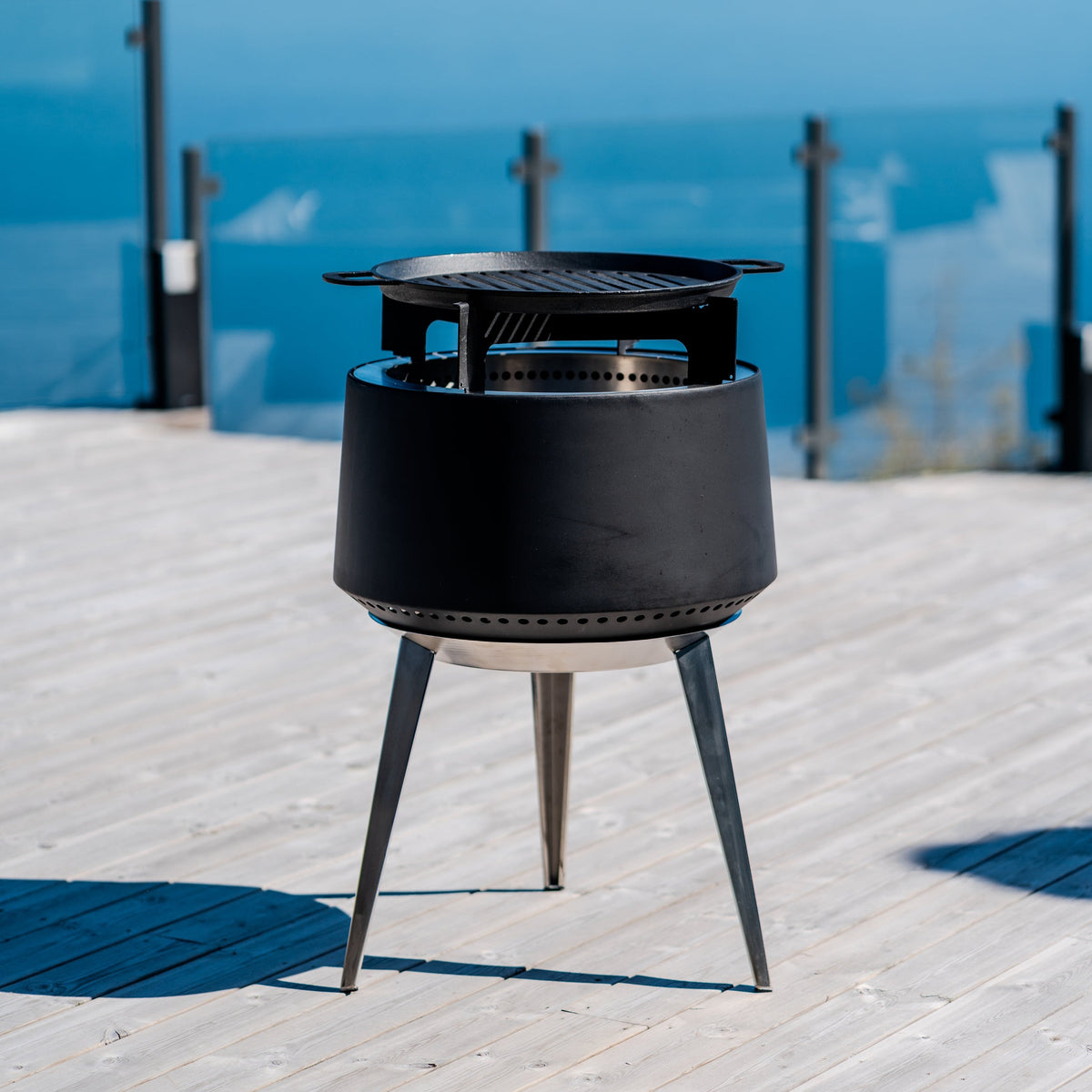 Ensemble : Juna Pluss + couvercle + grille de cuisson en fonte