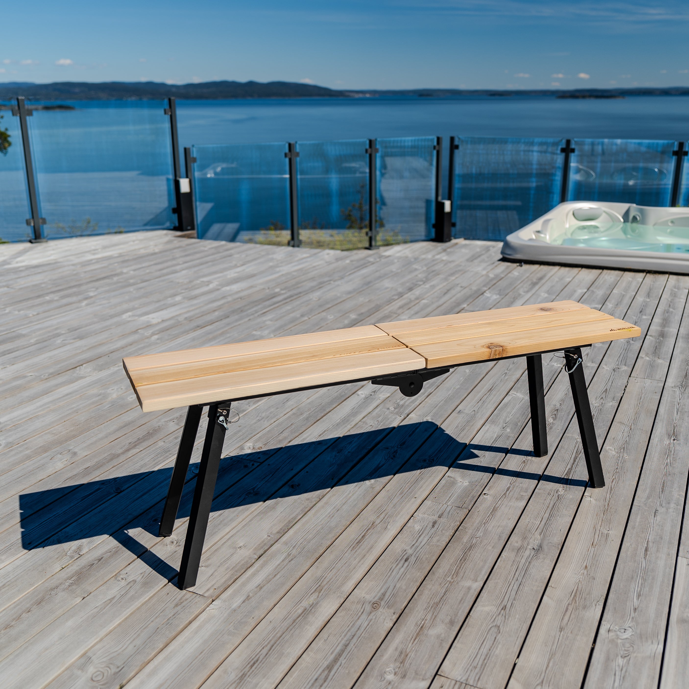 Banc de sauna en cèdre, pliable