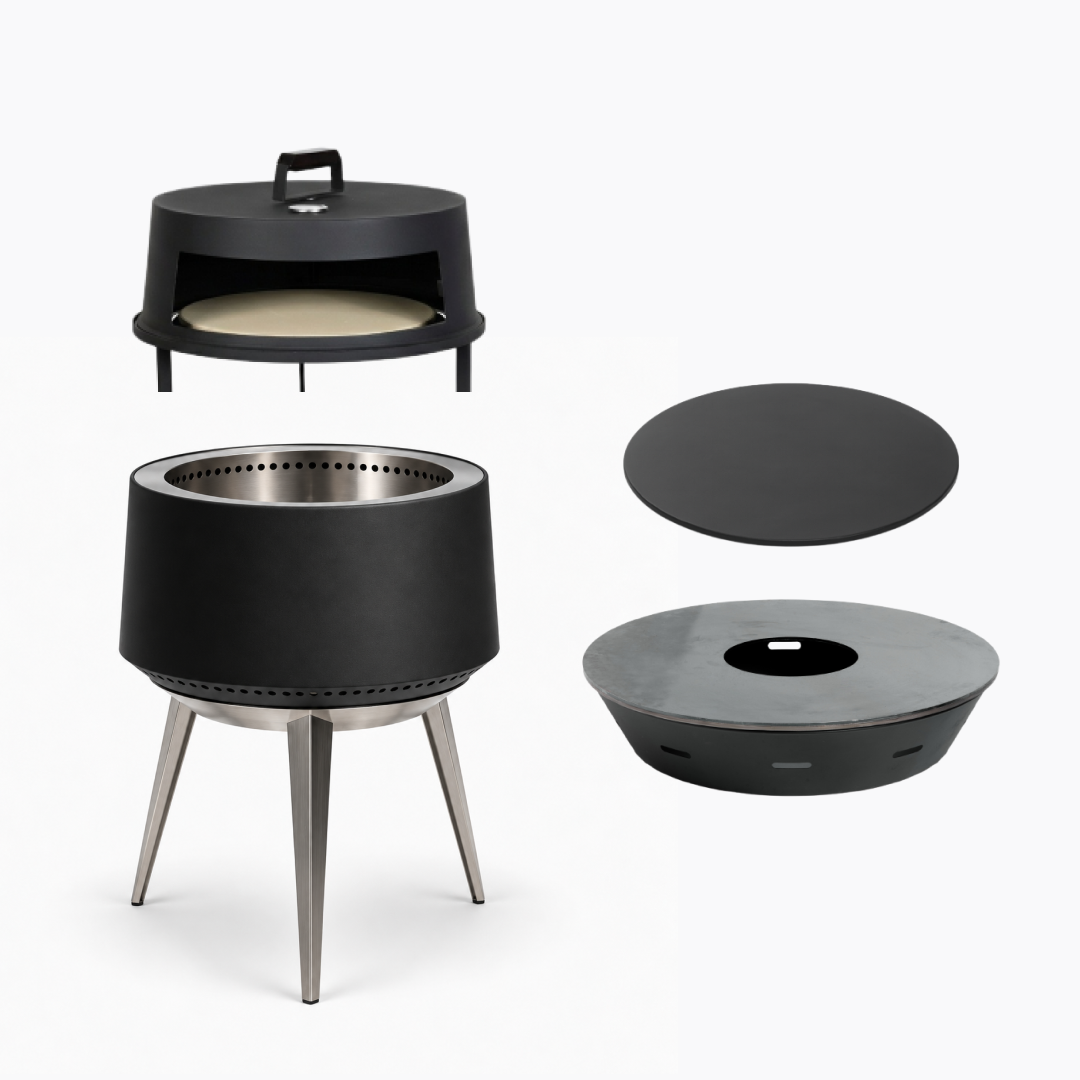 Ensemble : Juna Pluss + couvercle + gril à plancha + accessoire four à pizza