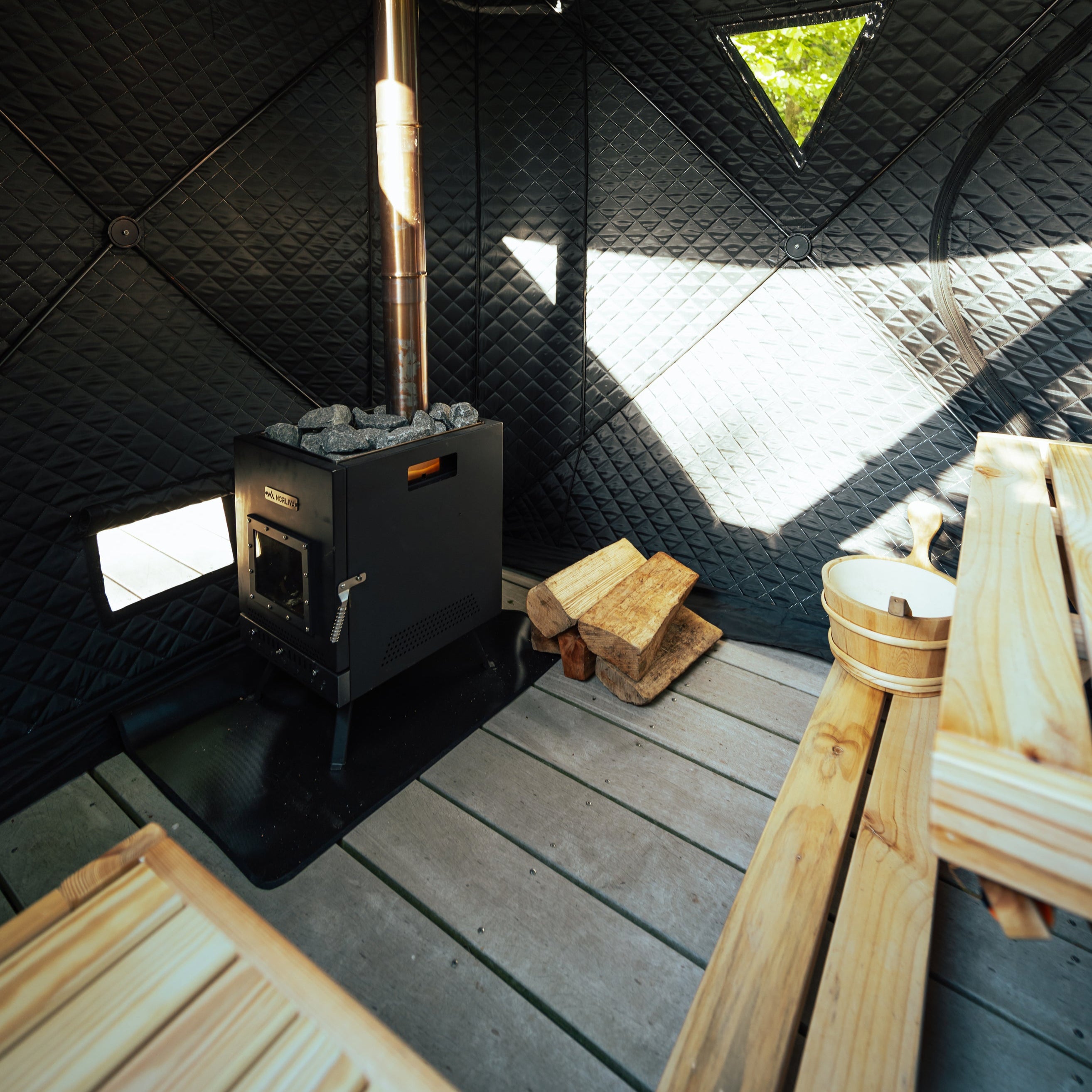 Tente sauna mobile Isen avec poêle à sauna