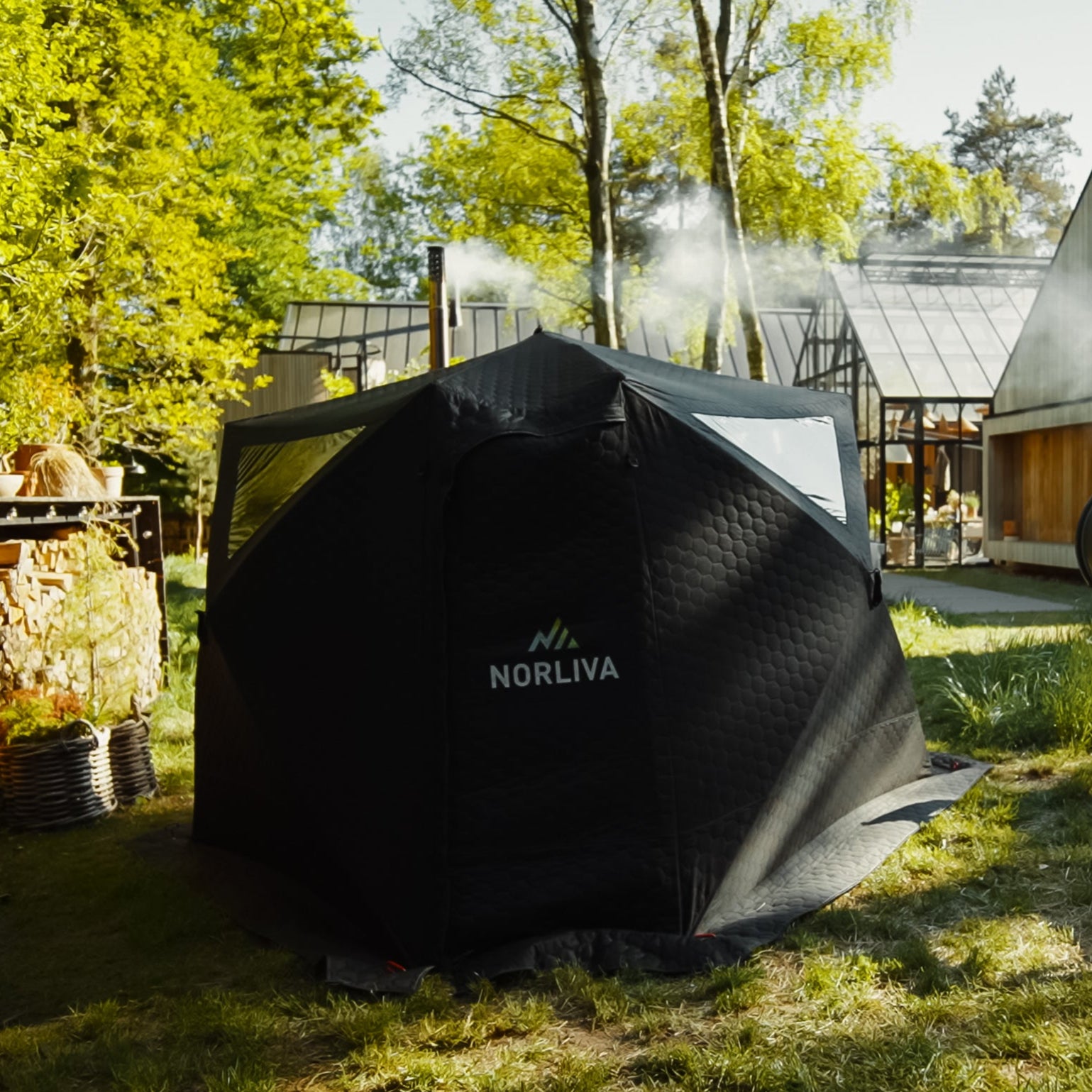 Tente sauna mobile Dalen avec poêle à sauna