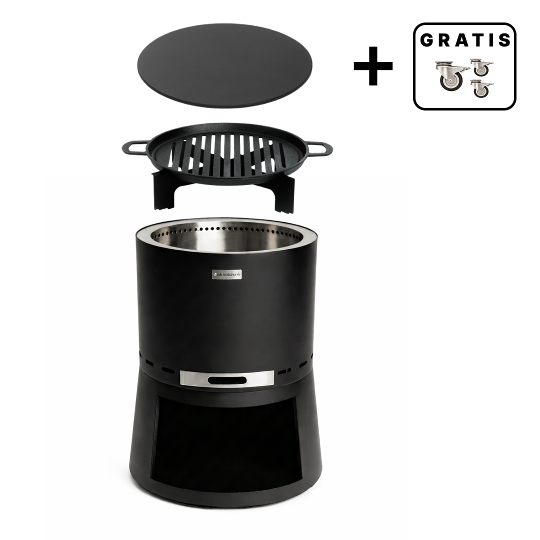 Set : Skara Pluss + couvercle + grille en fonte