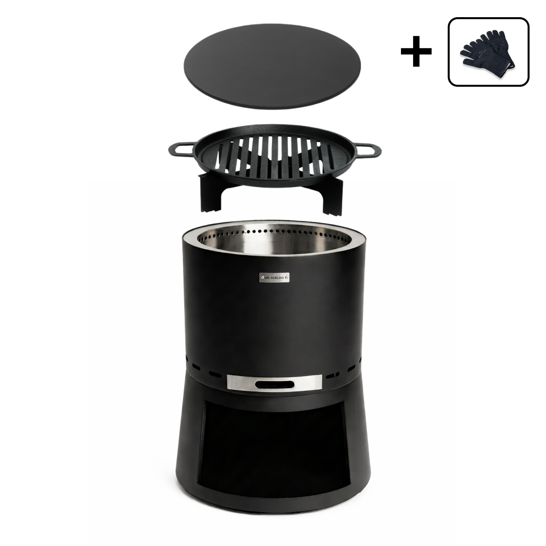 Set : Skara Pluss + couvercle + grille en fonte